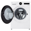 LG 12kg Series 9 White Front Load Washing Machine WX91412W, Front View with Door Open