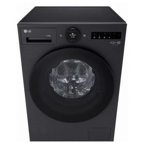 LG 12/8kg Series 10 Matte Black Washer Dryer Combo WXC101412MB, Front Top View