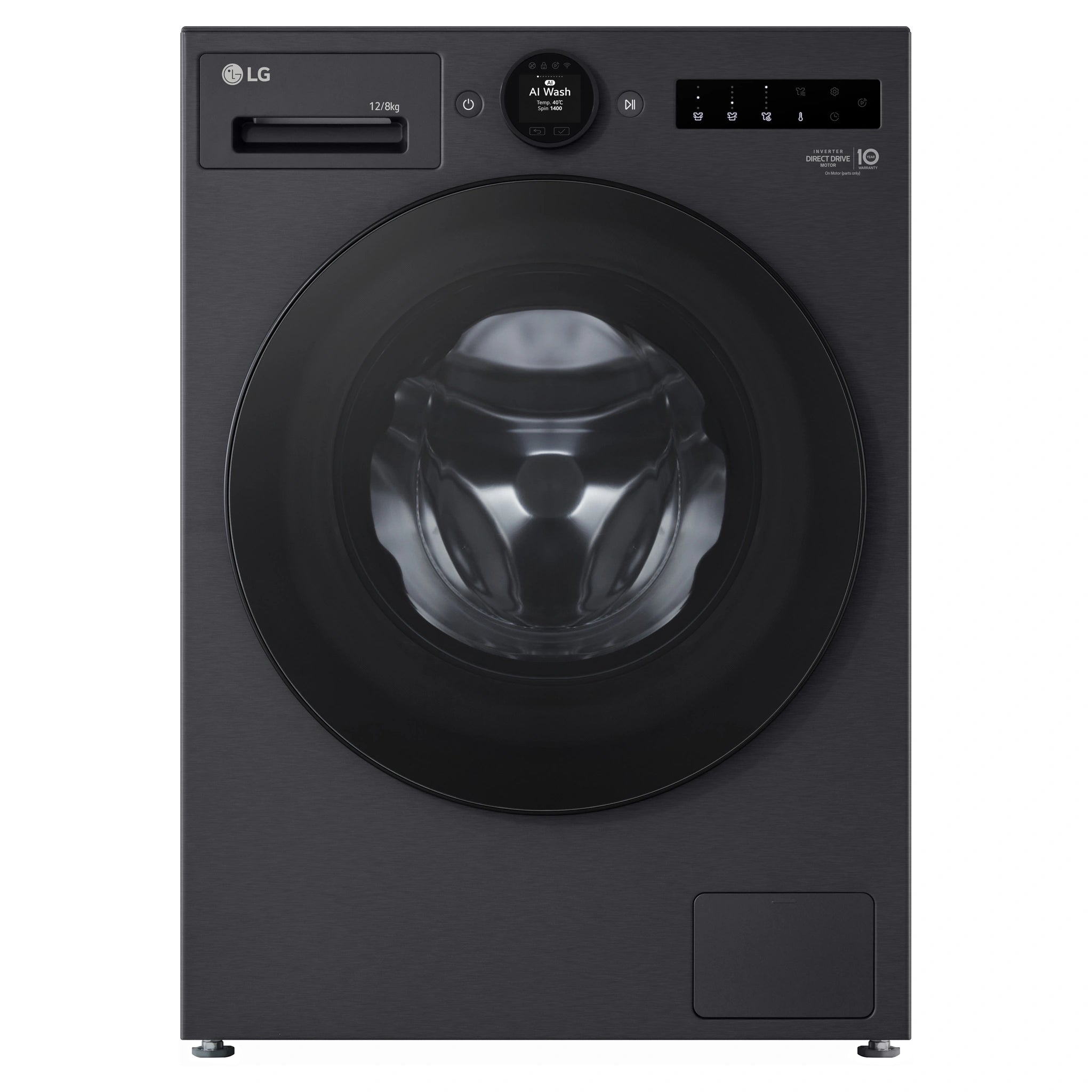 LG WXC101412MB 12/8kg Series 10 Matte Black Washer Dryer Combo