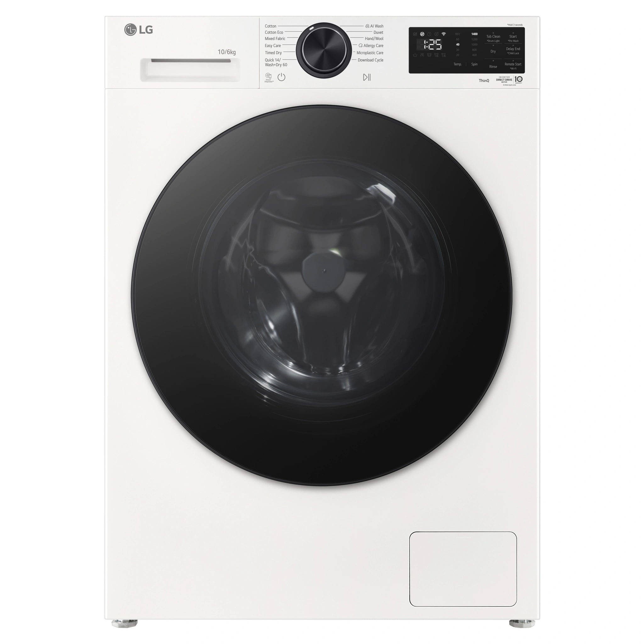 LG WXC31410W 10/6kg 3 Series White AI Front Load Washer Dryer