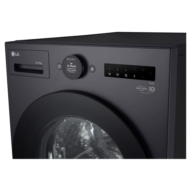 LG 16kg/10kg Graphite Front Load Washing Machine WXLC1016GX, Control Panel View