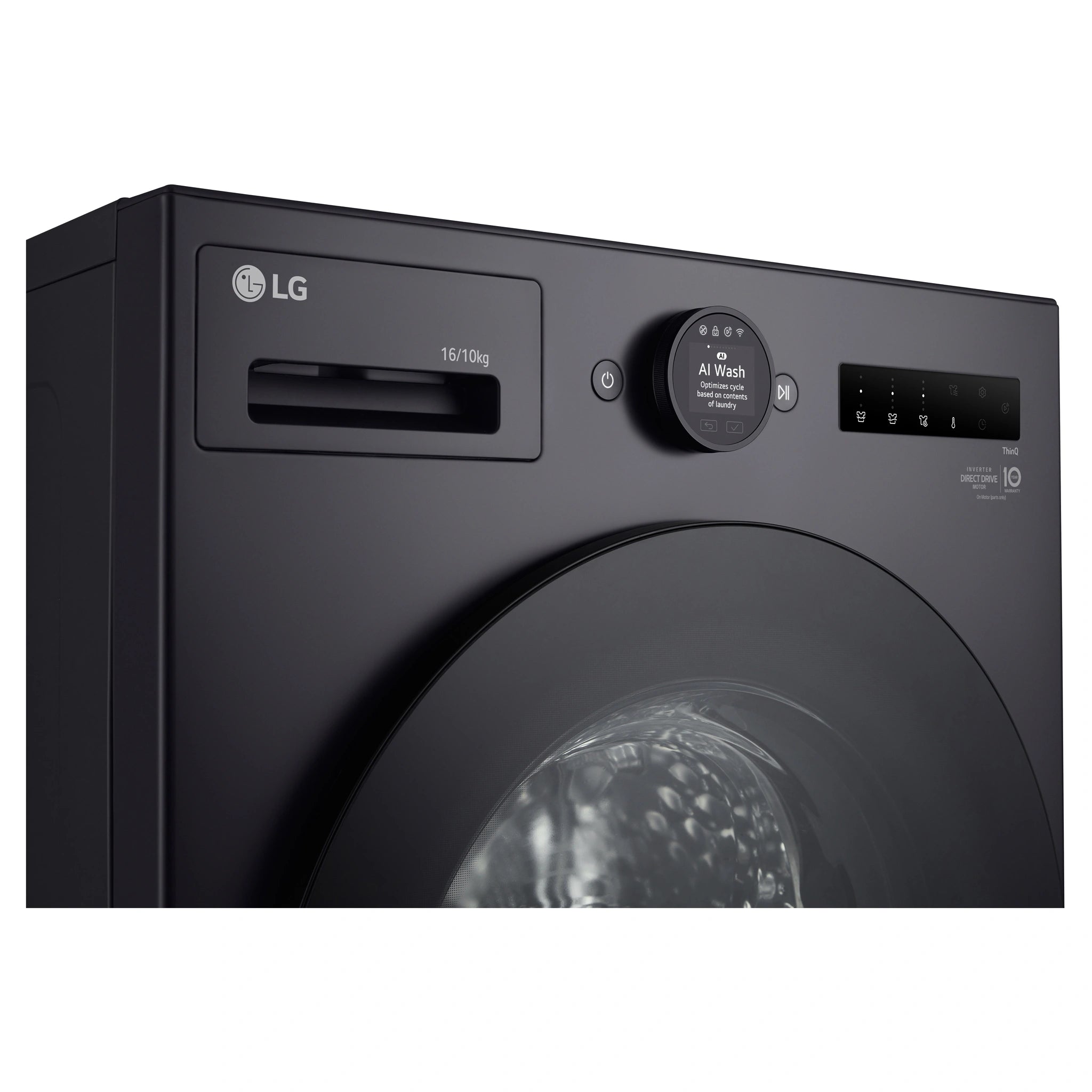 LG 16kg/10kg Graphite Front Load Washing Machine WXLC1016GX, Control Panel View
