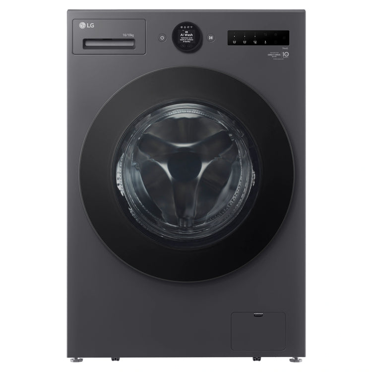 LG 16kg/10kg Graphite Front Load Washing Machine WXLC1016GX, Front View