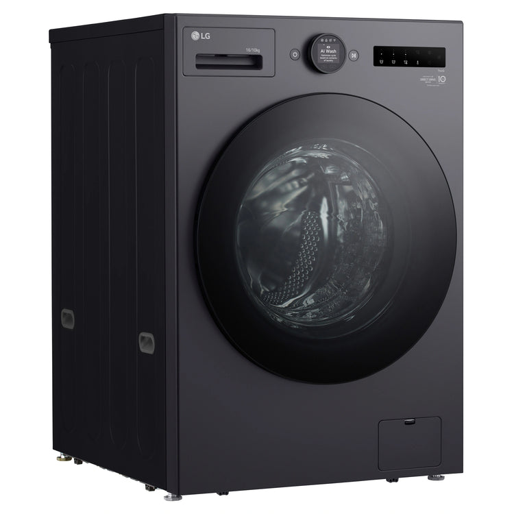 LG 16kg/10kg Graphite Front Load Washing Machine WXLC1016GX, Left Side View