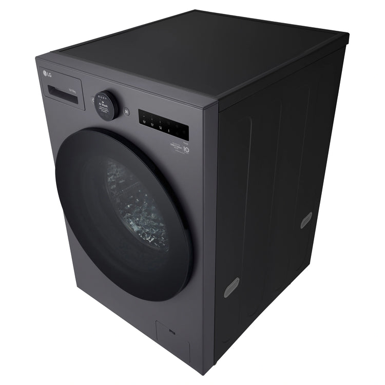 LG 16kg/10kg Graphite Front Load Washing Machine WXLC1016GX, Right Side Top View