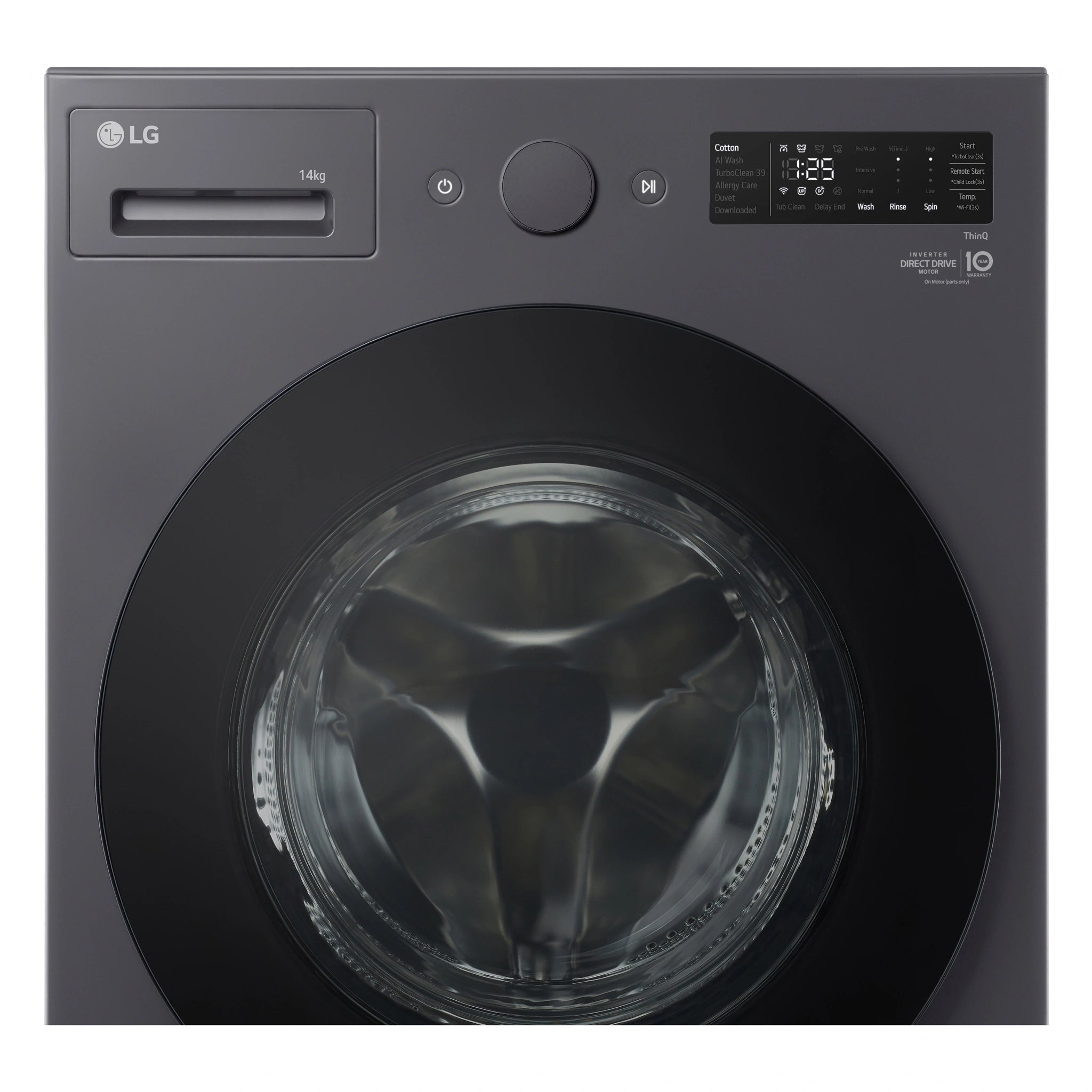 LG 14kg Series Graphite Extra Large Front Load Washer WXLS1014GX, Control Panel e View