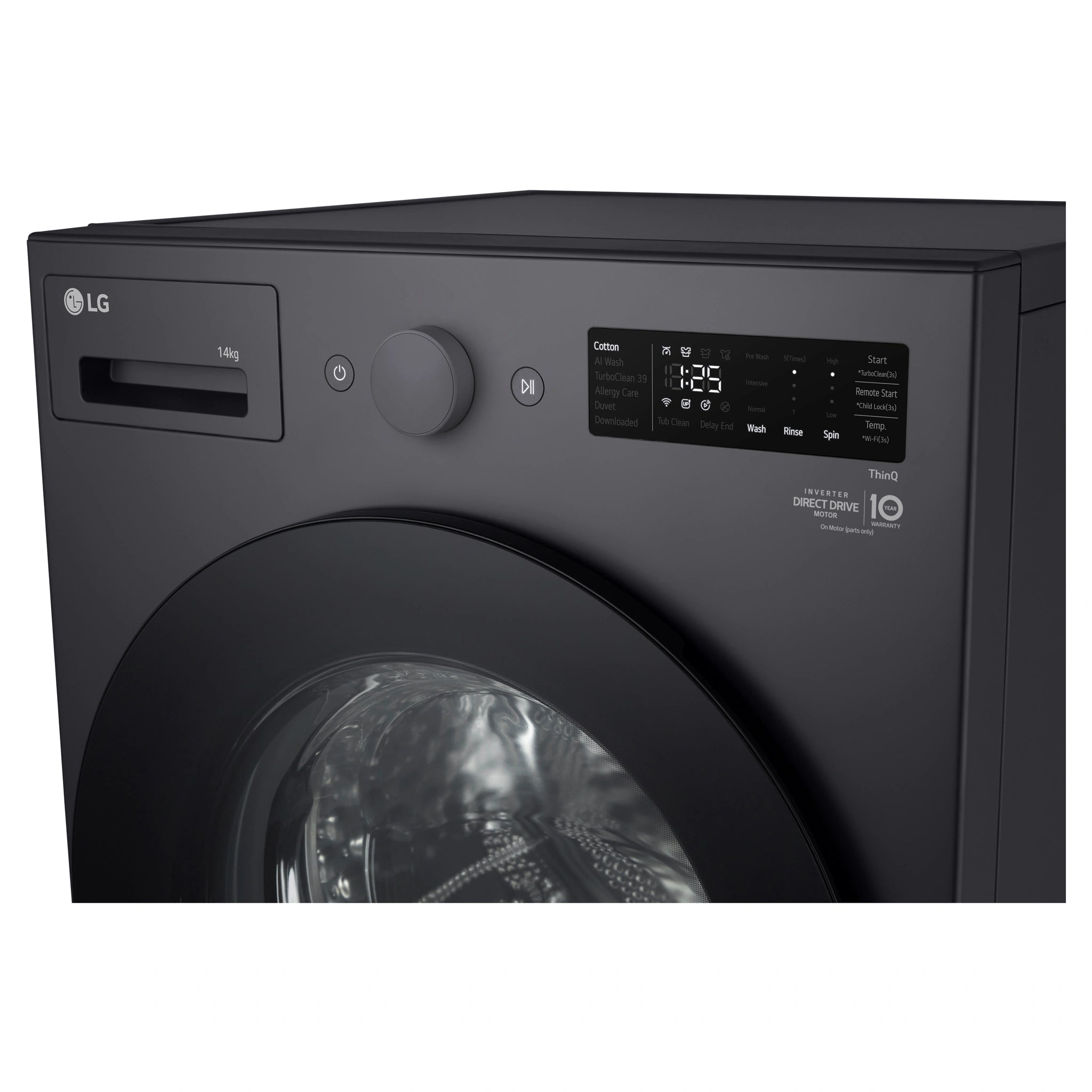 LG 14kg Series Graphite Extra Large Front Load Washer WXLS1014GX, Control Panel e View