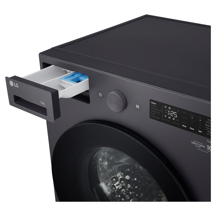 LG 14kg Series Graphite Extra Large Front Load Washer WXLS1014GX, Detergent Drawer