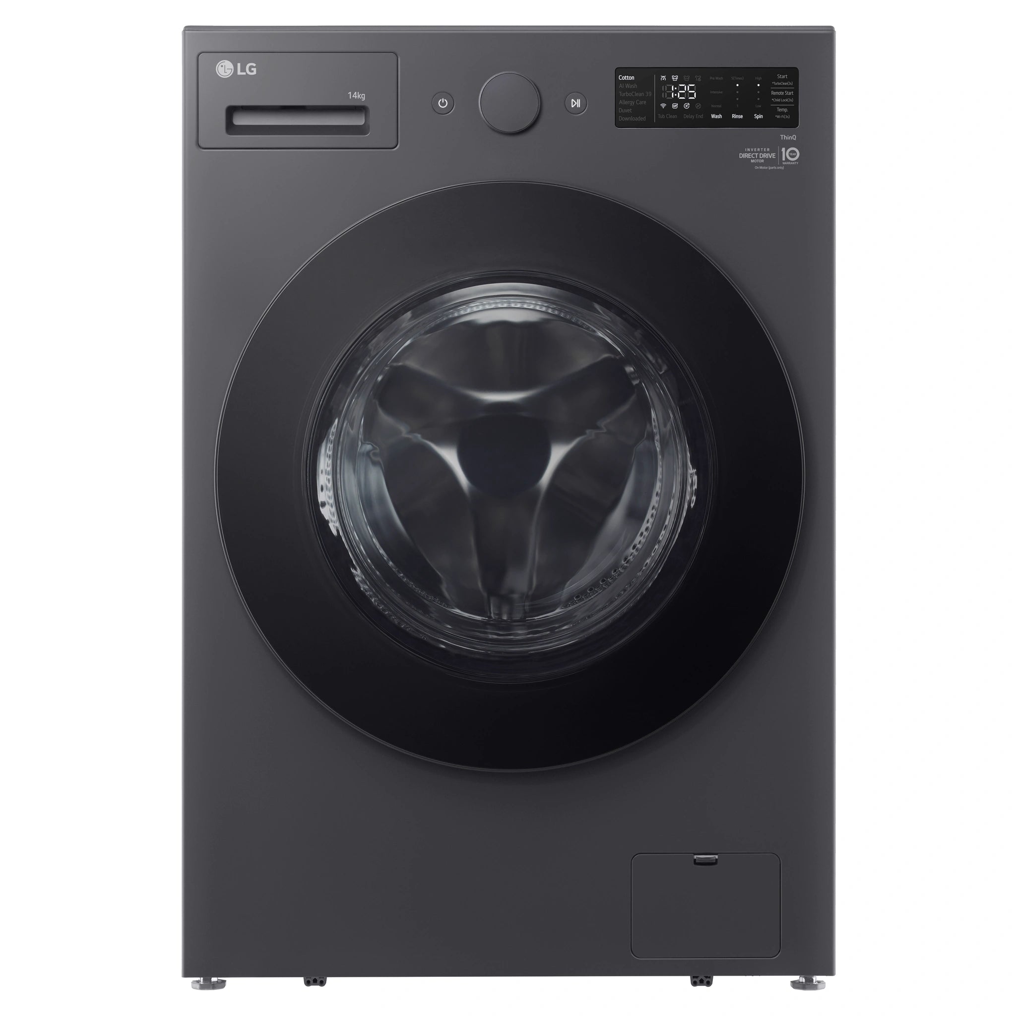 LG 14kg Series Graphite Extra Large Front Load Washer WXLS1014GX, Front View