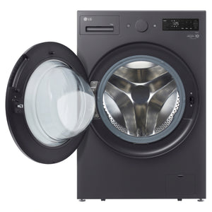 LG 14kg Series Graphite Extra Large Front Load Washer WXLS1014GX, Front View with Door Open