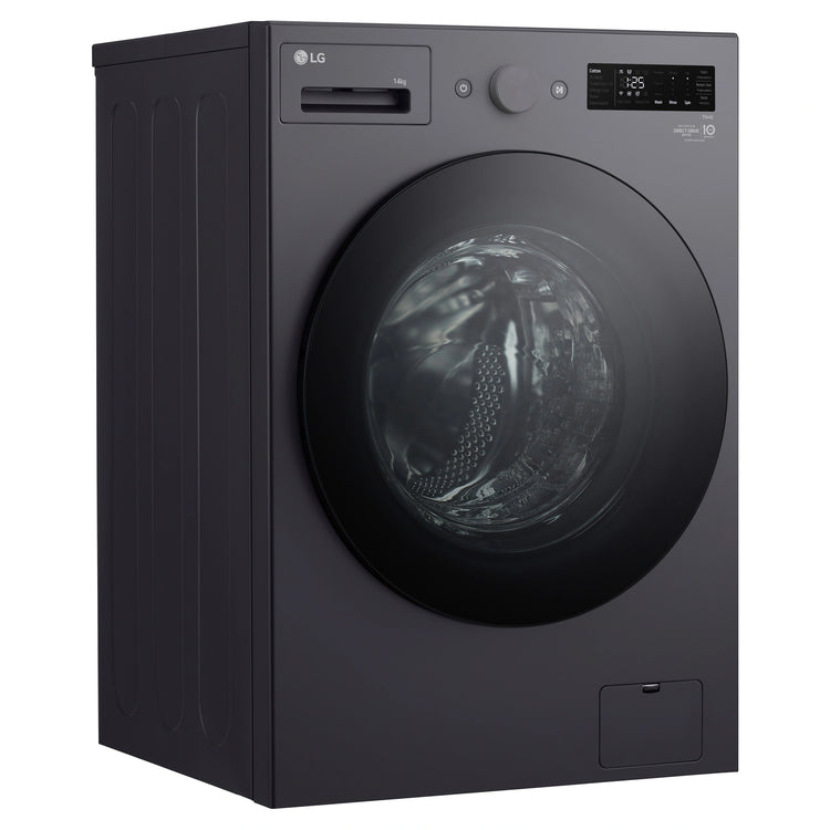 LG 14kg Series Graphite Extra Large Front Load Washer WXLS1014GX, Left Side View