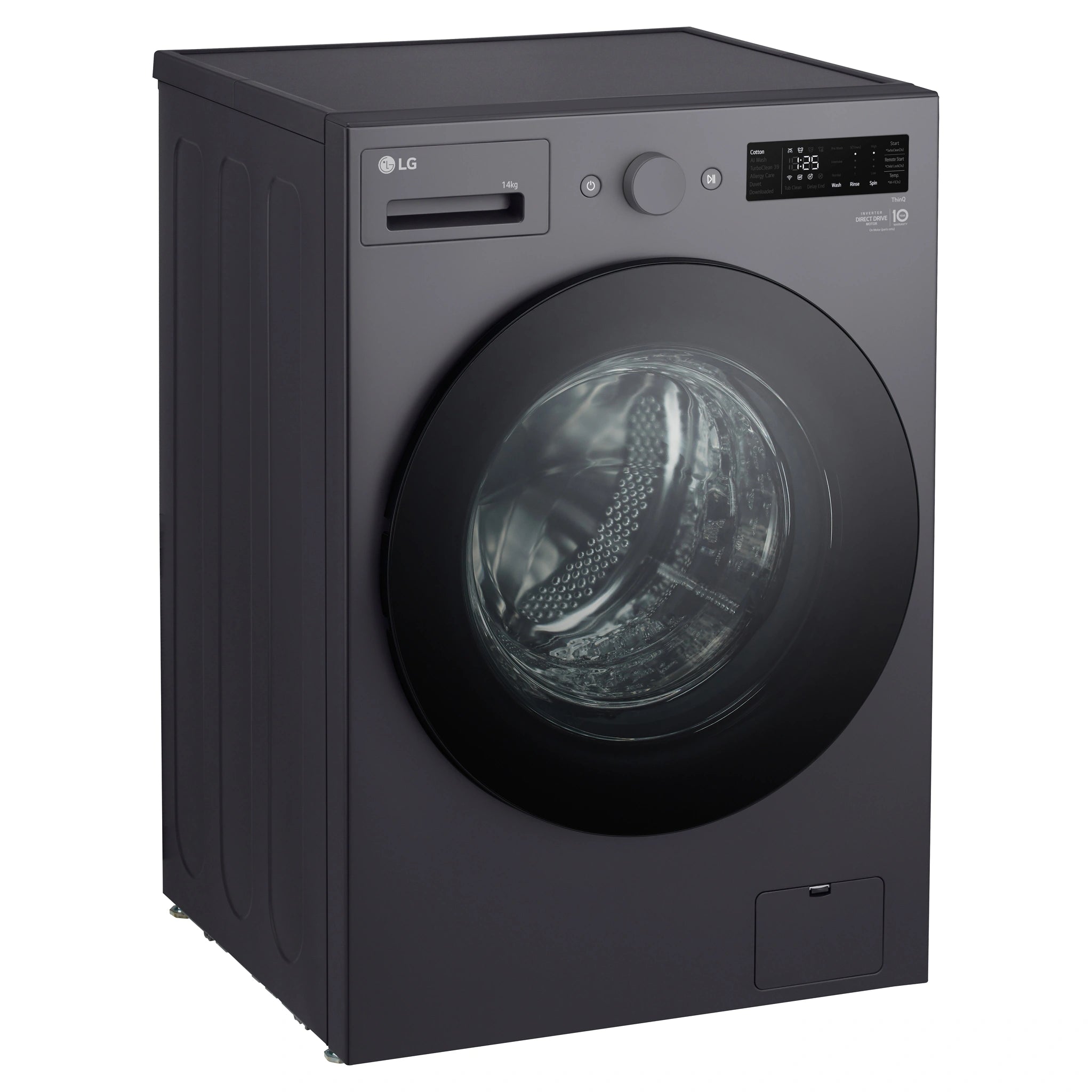 LG 14kg Series Graphite Extra Large Front Load Washer WXLS1014GX, Left Side View