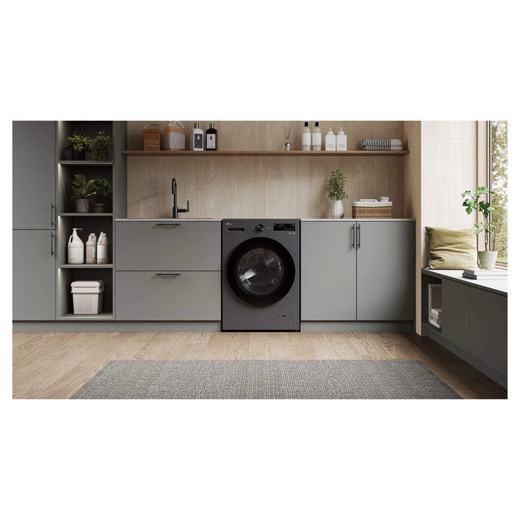 LG 14kg Series Graphite Extra Large Front Load Washer WXLS1014GX, Lifestyle View