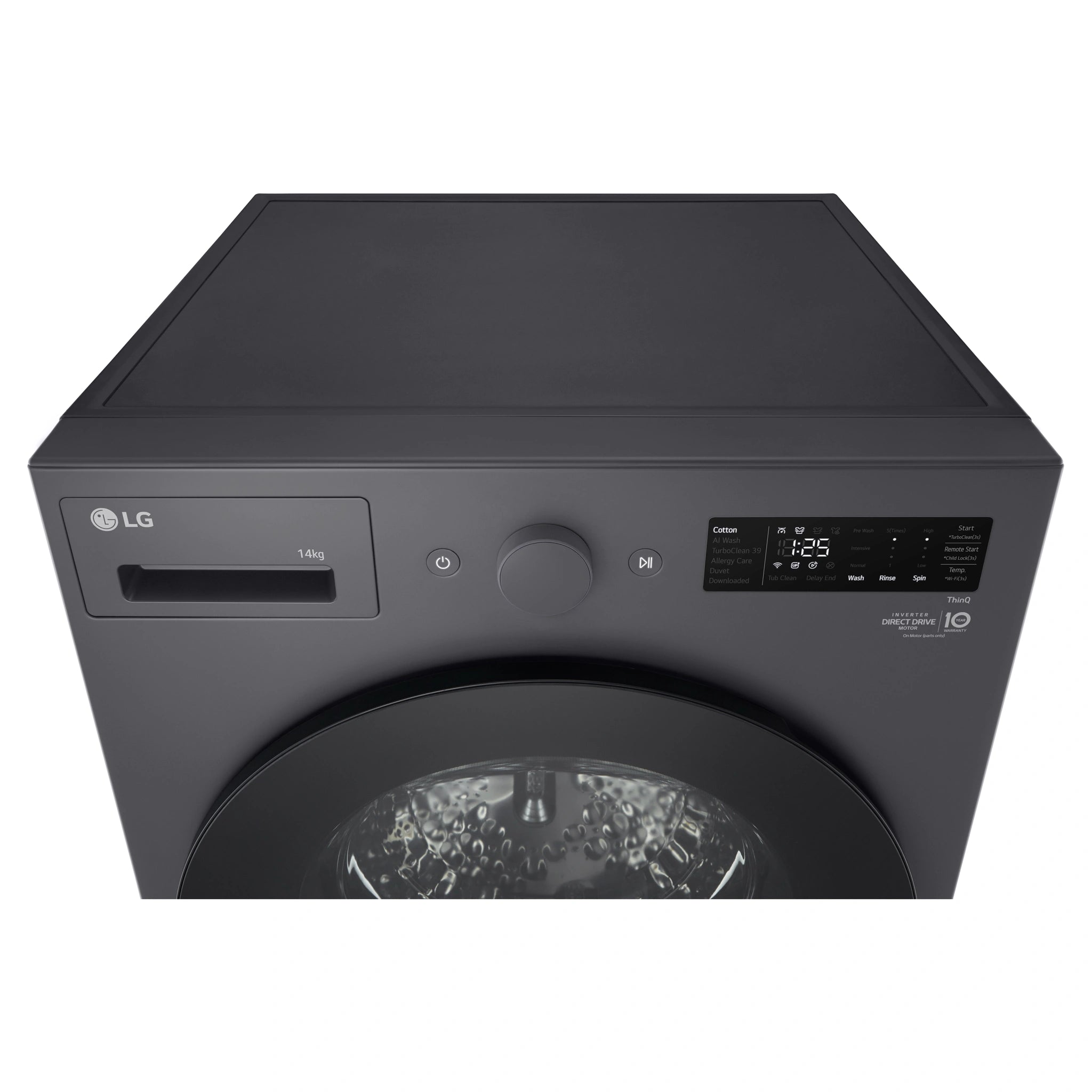 LG 14kg Series Graphite Extra Large Front Load Washer WXLS1014GX, Top View