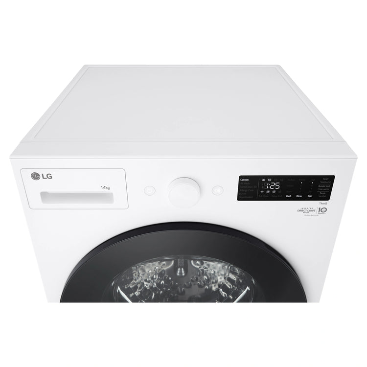 LG 14kg Matte White Extra Large AI Front Load Washer WXLS1014WX, Control Panel View