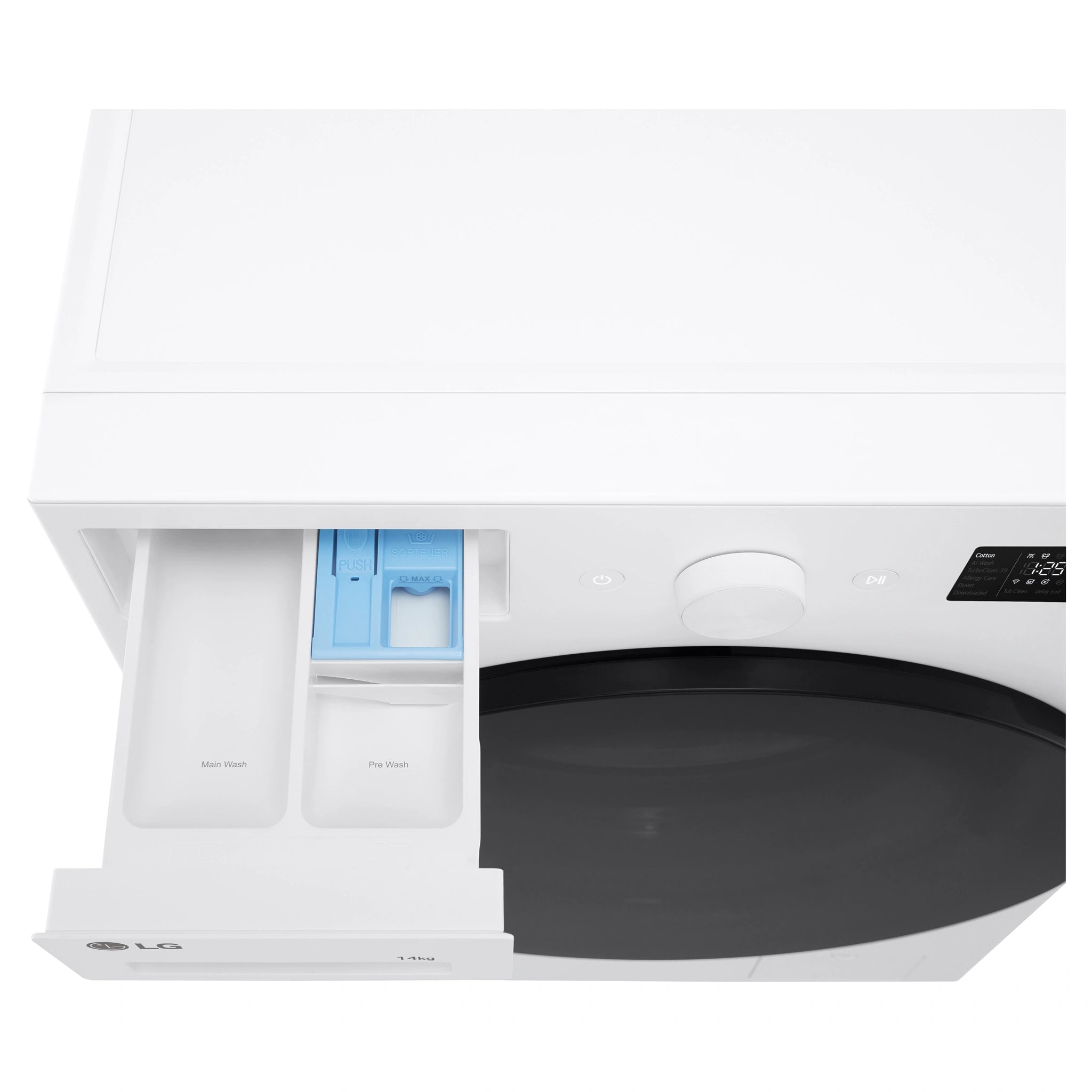 LG 14kg Matte White Extra Large AI Front Load Washer WXLS1014WX, Detergent Drawer