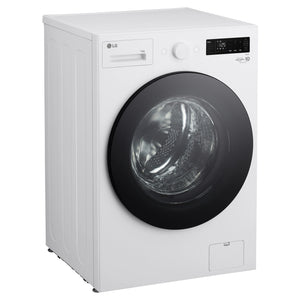 LG 14kg Matte White Extra Large AI Front Load Washer WXLS1014WX, Left Side View