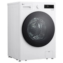 LG 14kg Matte White Extra Large AI Front Load Washer WXLS1014WX, Left Side View