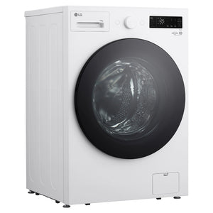 LG 14kg Matte White Extra Large AI Front Load Washer WXLS1014WX, Left Side View