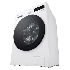 LG 14kg Matte White Extra Large AI Front Load Washer WXLS1014WX, Right Side Bottom View