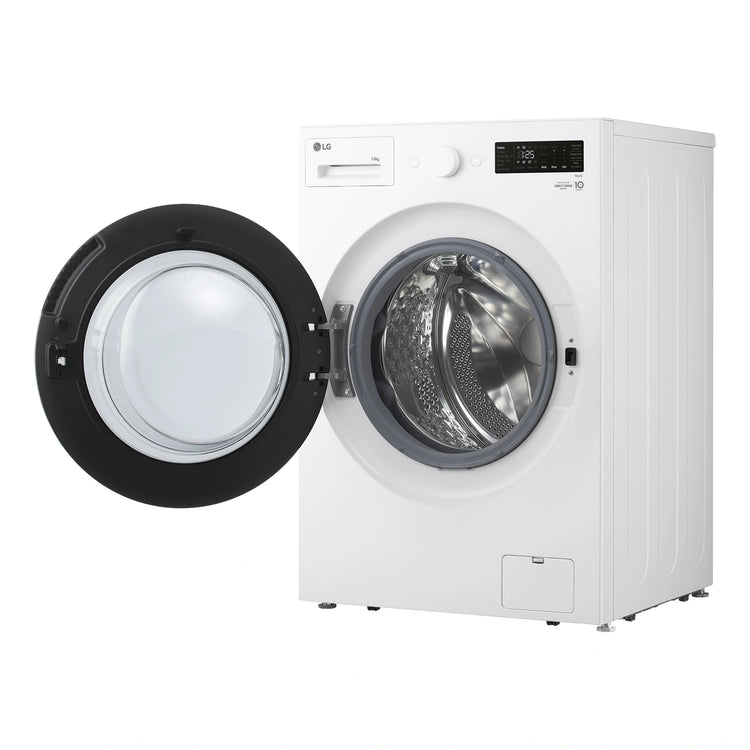 LG 14kg Series XL Front Load Washing Machine - Steam WXLS1014W, Right Side With Door Open View