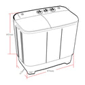 Lemair 8kg Top Load Twin Tub Washing Machine LWTT80, Dimensions