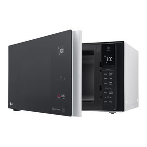 LG 25L NeoChef Smart Inverter Microwave Oven MS2596OW, Front left view with door open
