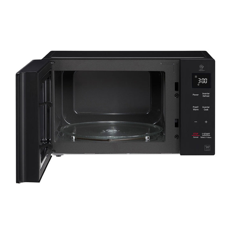 LG NeoChef 42L Microwave Oven Black MS4236DB, Front view with door open