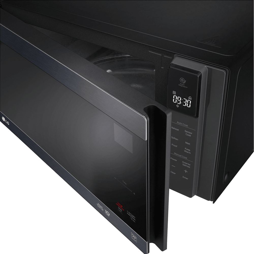LG MS4296OMBS 42L NeoChef Microwave Oven Matte Black, Front left top view