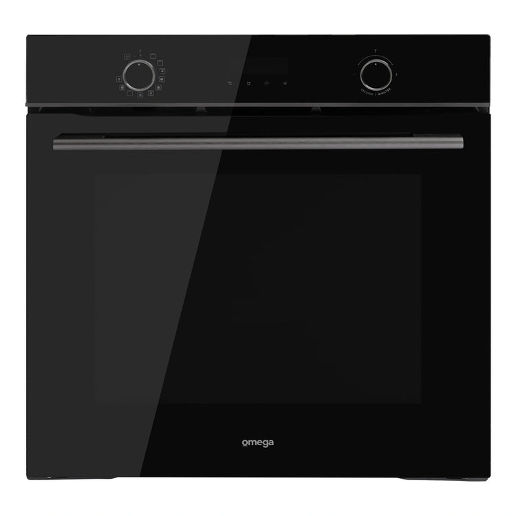 Omega Appliances 60cm 11 Function Oven with AirFry Midnight OBO6011AM, Front View
