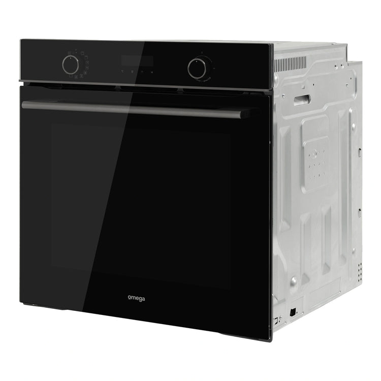 Omega Appliances 60cm 11 Function Oven with AirFry Midnight OBO6011AM, Side View Door Closed