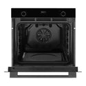  Omega Appliance 60cm 8 Function Oven Midnight OBO608M, Front View Door Open without Shelf