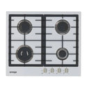 Omega OCG63FXB1 60cm Stainless Steel Gas Cooktop, Top view