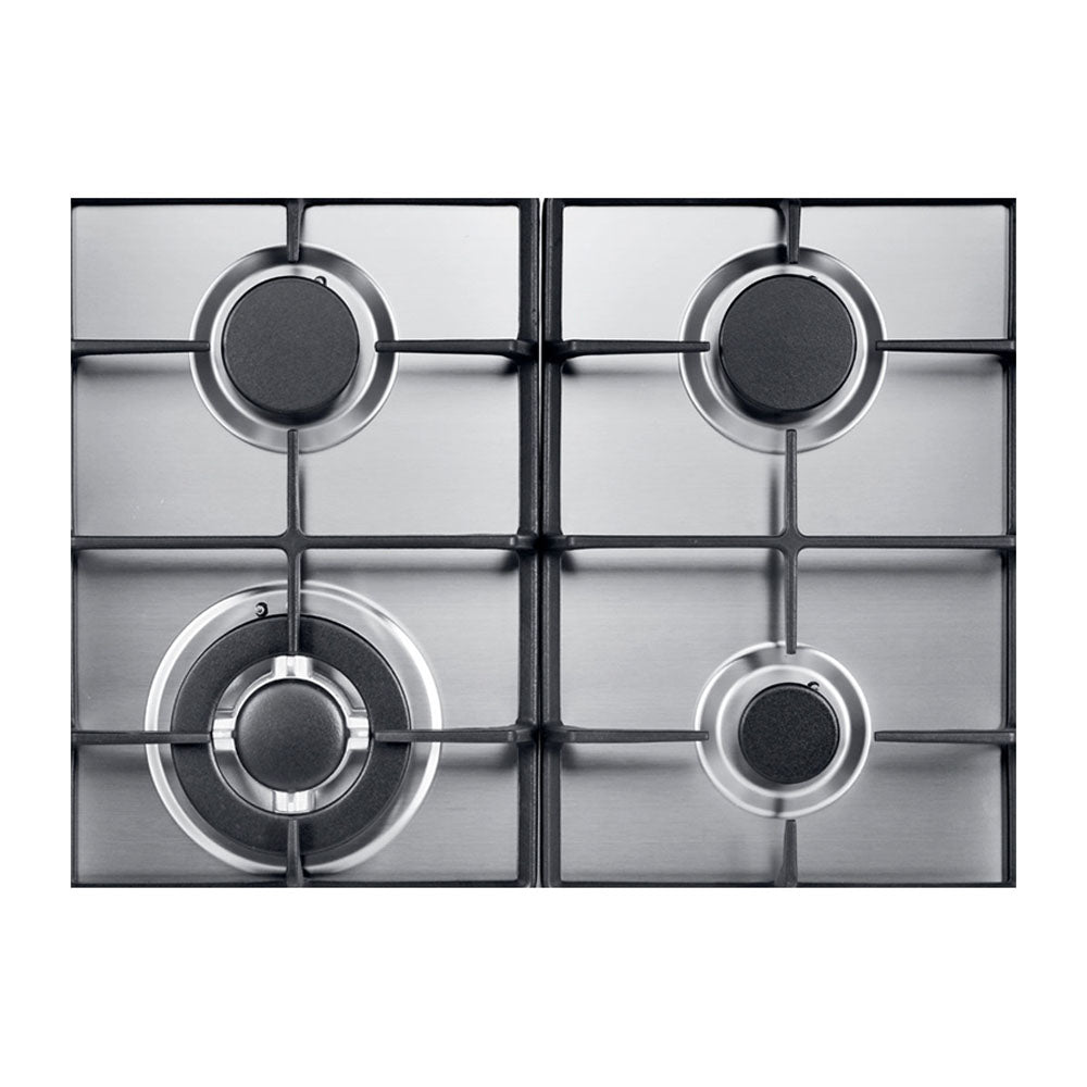 Omega OCG64X 60cm 4 Burner Gas Cooktop Stainless Steel, Top view 2