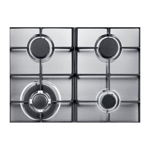 Omega OCG64X 60cm 4 Burner Gas Cooktop Stainless Steel, Top view 2