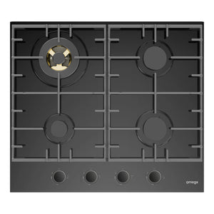 Omega Appliance 60cm Gas on Ceramic Glass Cooktop OCGG604WB, Front View