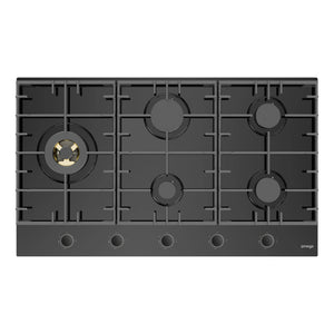 Omega Appliances 90cm Gas on Ceramic Glass Cooktop OCGG905WB, Front View