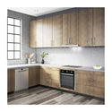 Omega ODW717X 60cm 14 Place Freestanding Dishwasher Stainless Steel, Front view in a kitchen cabinet