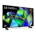 LG OLED42C3PSA C3 42 Inch OLED evo TV with Self Lit OLED Pixels, Front right view