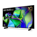 LG OLED42C3PSA C3 42 Inch OLED evo TV with Self Lit OLED Pixels, Front left view