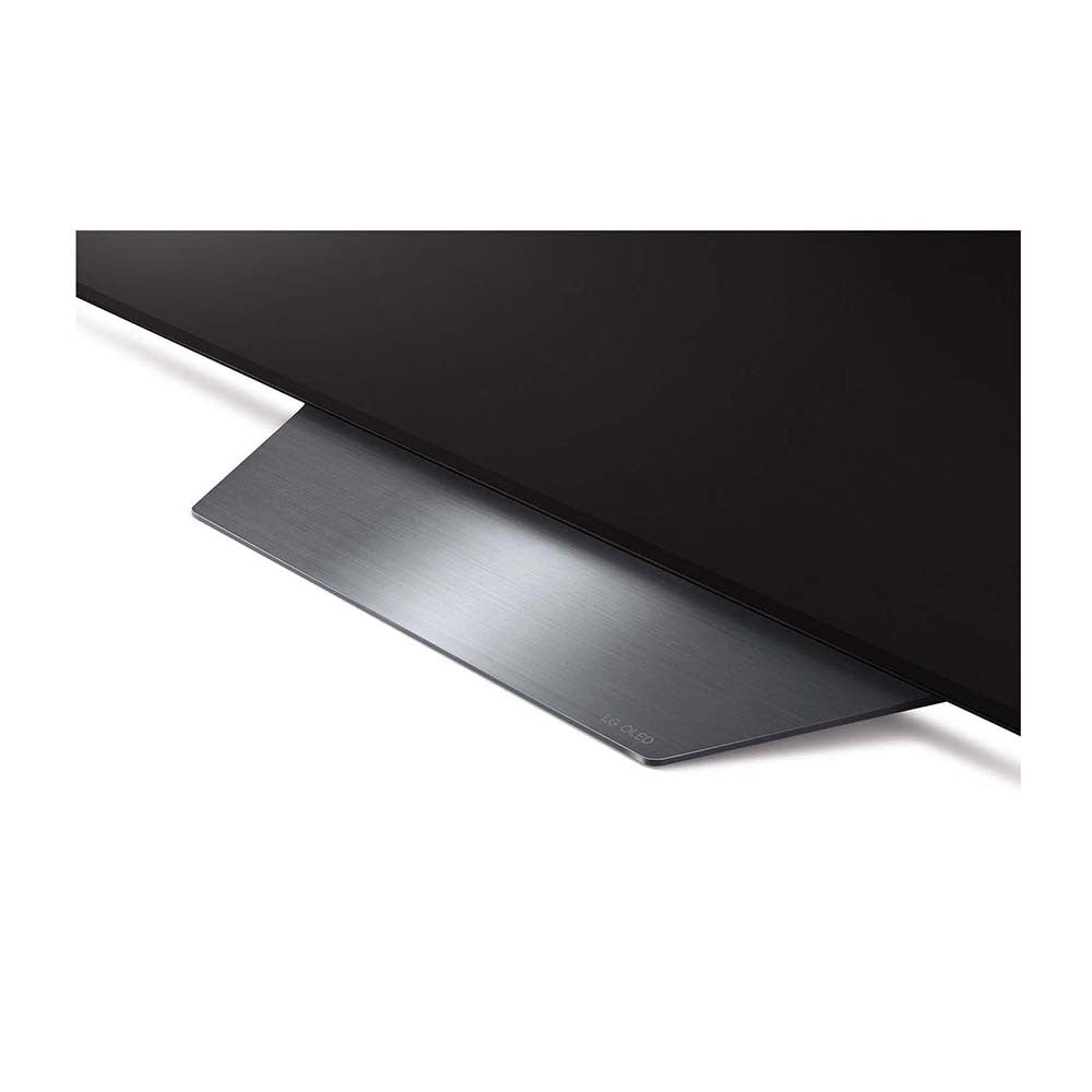 LG OLED77B3PSA B3 77 Inch OLED TV with Self Lit OLED Pixels, Base pedestal feet view
