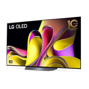 LG OLED77B3PSA B3 77 Inch OLED TV with Self Lit OLED Pixels, Front left view
