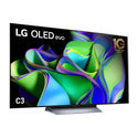 LG OLED77C3PSA C3 77 Inch OLED evo TV with Self Lit OLED Pixels, Front right view
