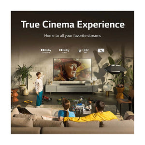 LG OLED88Z2PSA Signature 88 Inch Smart OLED TV, Front view on a cabinet