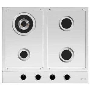 Omega Appliance 60cm Gas Cooktop, Stainless Steel OCG604WX, Cooktop Burners View