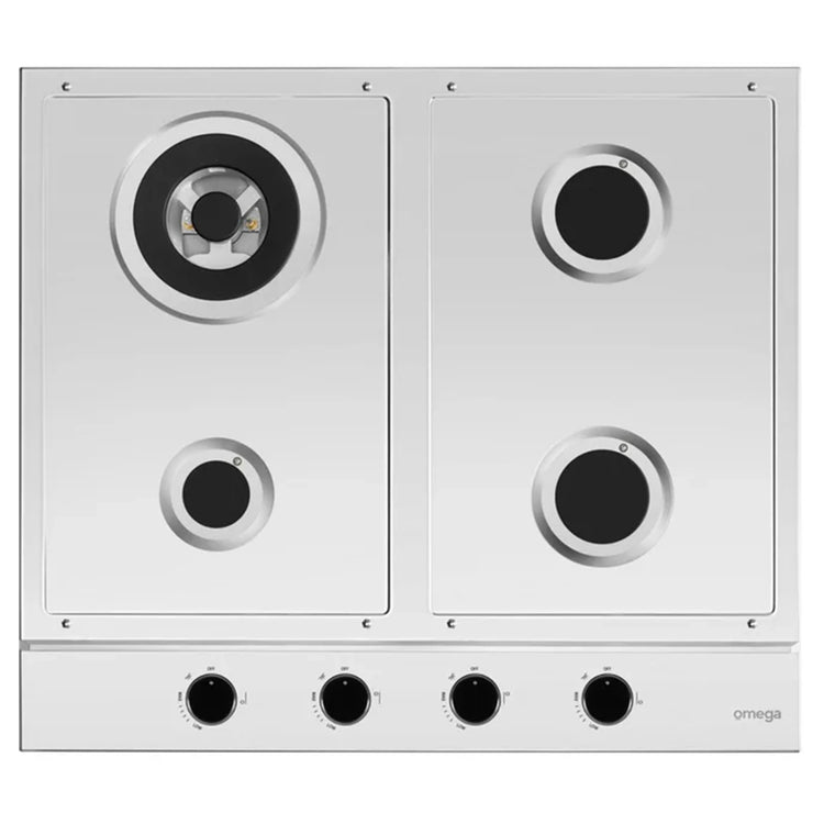 Omega Appliance 60cm Gas Cooktop, Stainless Steel OCG604WX, Cooktop Burners View