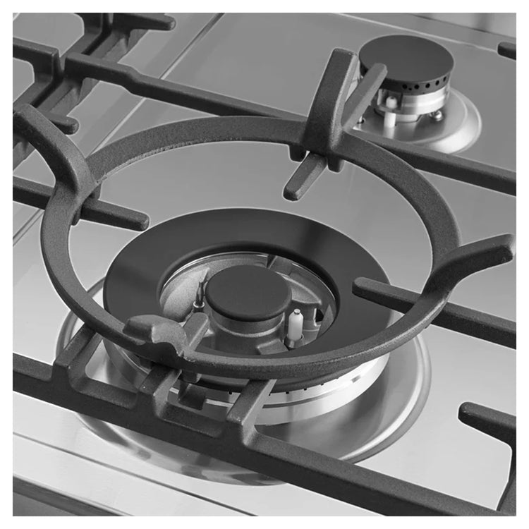 Omega Appliance 60cm Gas Cooktop, Stainless Steel OCG604WX, Cooktop Burner Close-Up View 2