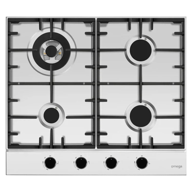 Omega Appliance 60cm Gas Cooktop, Stainless Steel OCG604WX, Top View