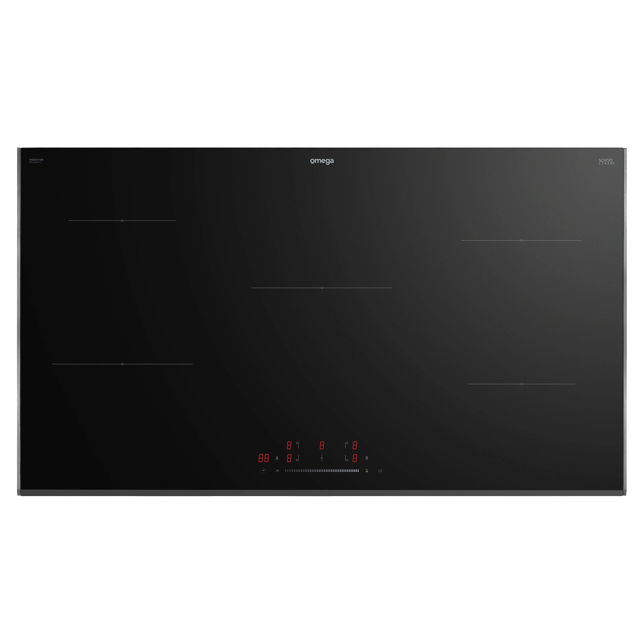 Omega Appliance 90cm Induction Cooktop, Touch Controls OCI905TZ, Top View