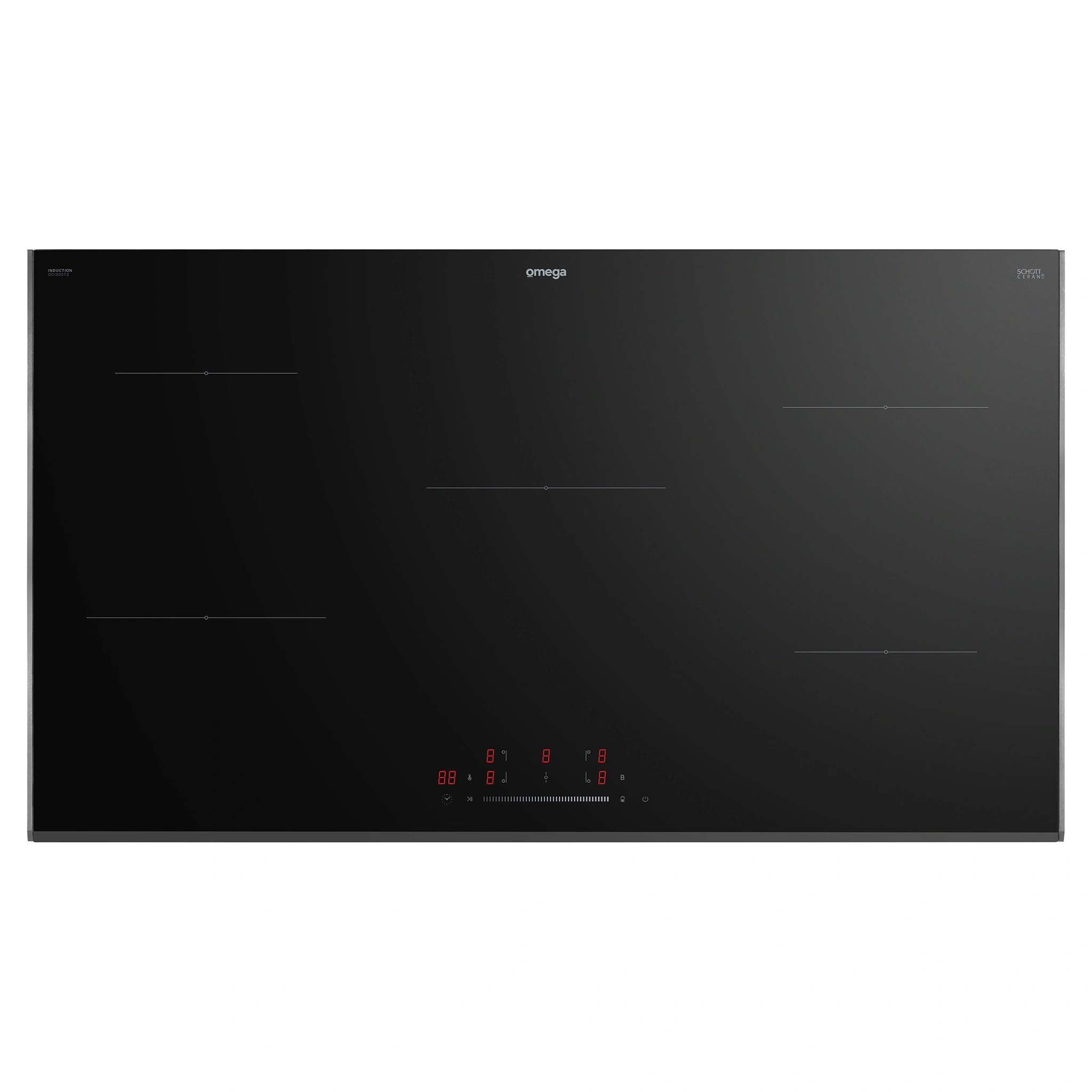 Omega Appliance 90cm Induction Cooktop, Touch Controls OCI905TZ, Top View 3